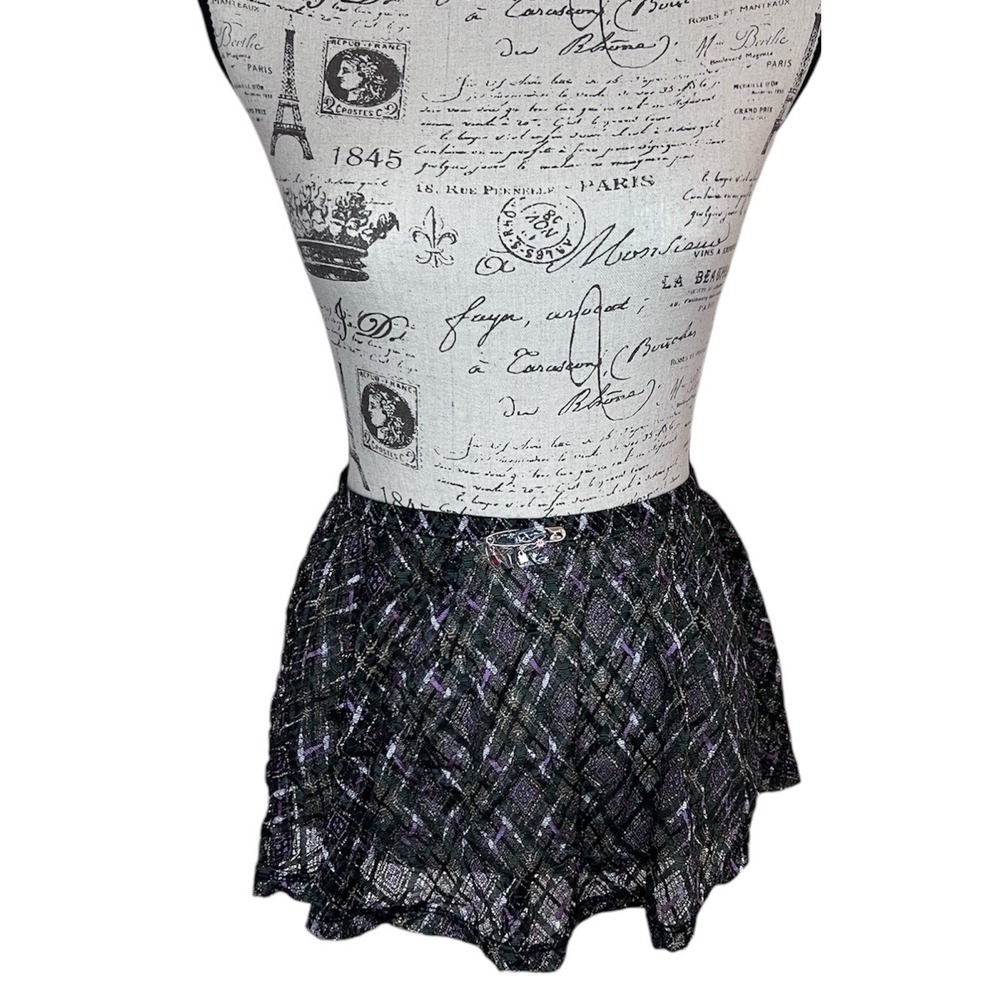Savage X Fenty Garter Skirt Women's XS Black Green Purple Stretch Ladies New
